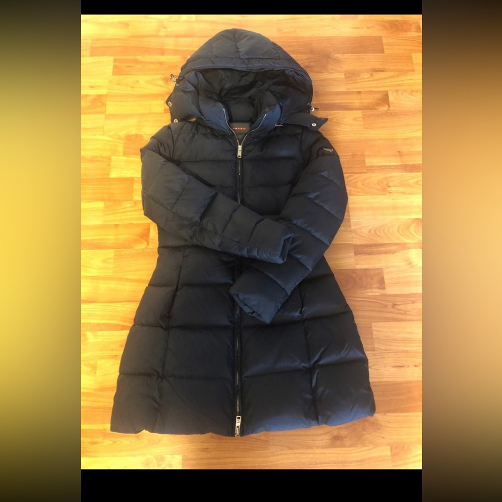 Prada long navy jacket coat